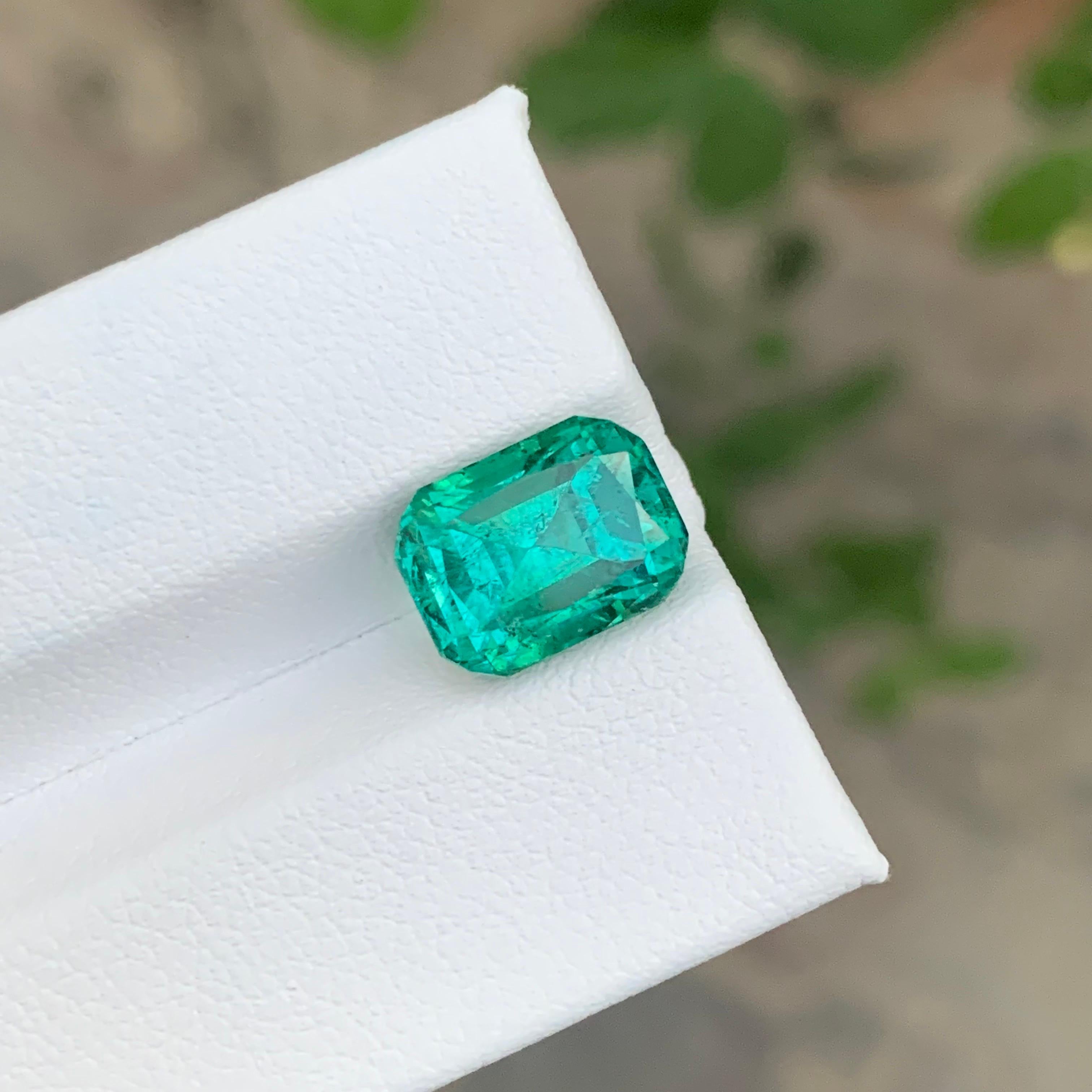 Gema natural suelta de turmalina verde azul de 5.20 quilates en forma de cojín en venta 2