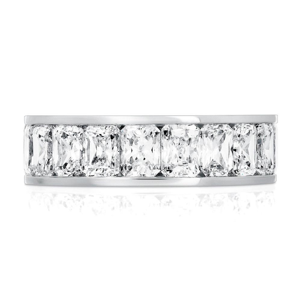 For Sale:  5.20 Carat Radiant Cut Diamond Eternity Band G, SI1 in Channel Set 2