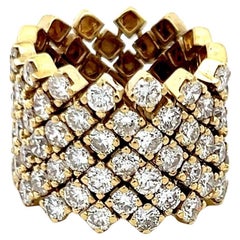 Anillo de cóctel de oro amarillo de 18 quilates con diamante brillante redondo de 5,20 quilates