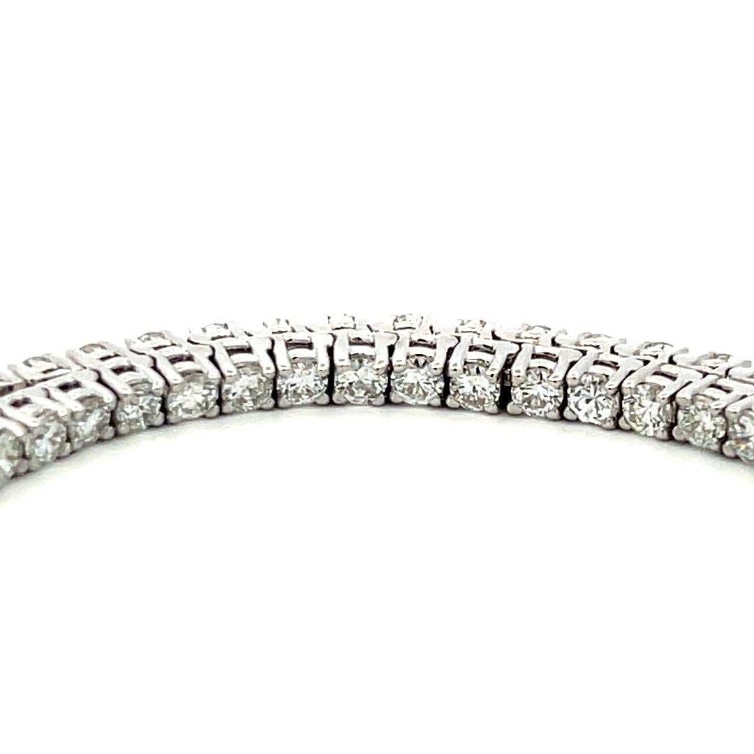5,20 Karat Runder Brillant G VS Diamant 18 Karat Weißgold Tennisarmband im Angebot 3