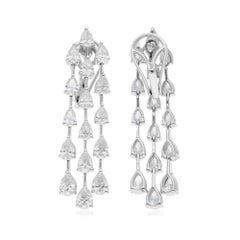 Chandelier-Ohrringe, 5,20 Karat SI/H birnenförmiger Diamant im Brillantschliff 14k Weißgold