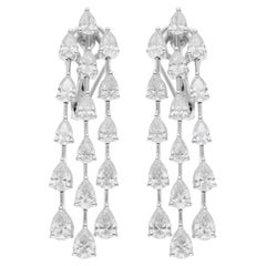Pendientes araña de diamantes talla pera brillante SI/H de 5,20 quilates Oro blanco 14k
