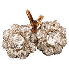 5.20 Carats Diamonds French Antique Earrings