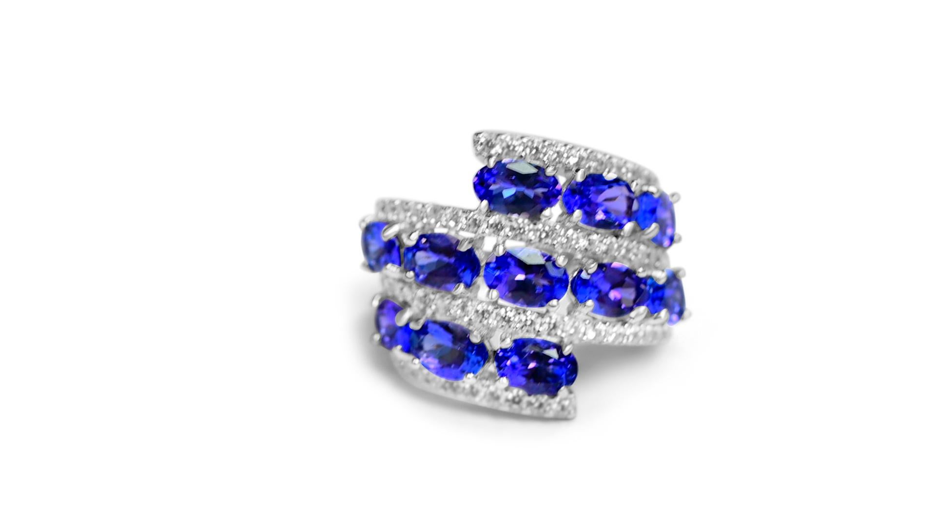 Art Deco 5.20 Ctw Tanzanite Sustainable Ring 925 Sterling Silver Bridal Engagement Ring