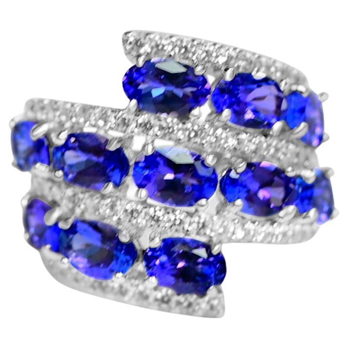 5.20 Ctw Tanzanite Sustainable Ring 925 Sterling Silver Bridal Engagement Ring