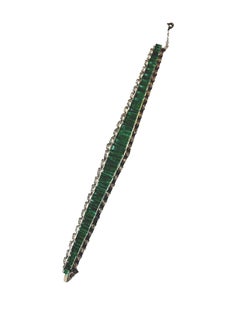 52.00 ctw Diamond & Colombian Emerald Palladium Rivière Bracelet
