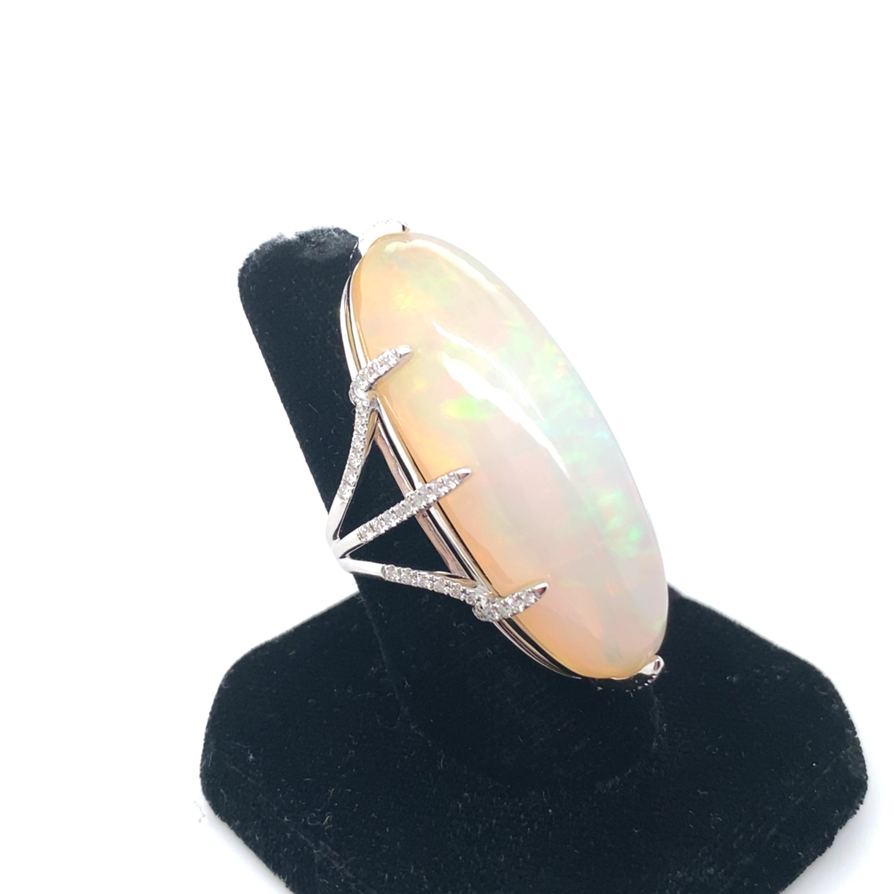 52.05 Carat Marquise Cut Opal Diamond White Gold Cocktail Ring In New Condition For Sale In Trumbull, CT