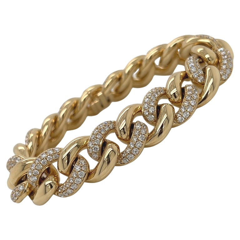 5.21 Carat 14K Yellow Gold Iced Out Cuban Link Diamond Bracelet, 41.9g For  Sale at 1stDibs | iced out gold bracelet, gold iced out bracelet, cuban  link bracelet 18k gold with diamonds