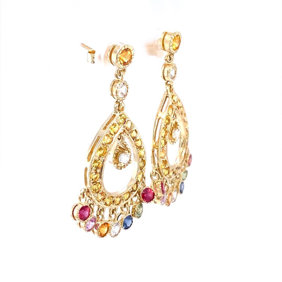 multicolor chandelier earrings