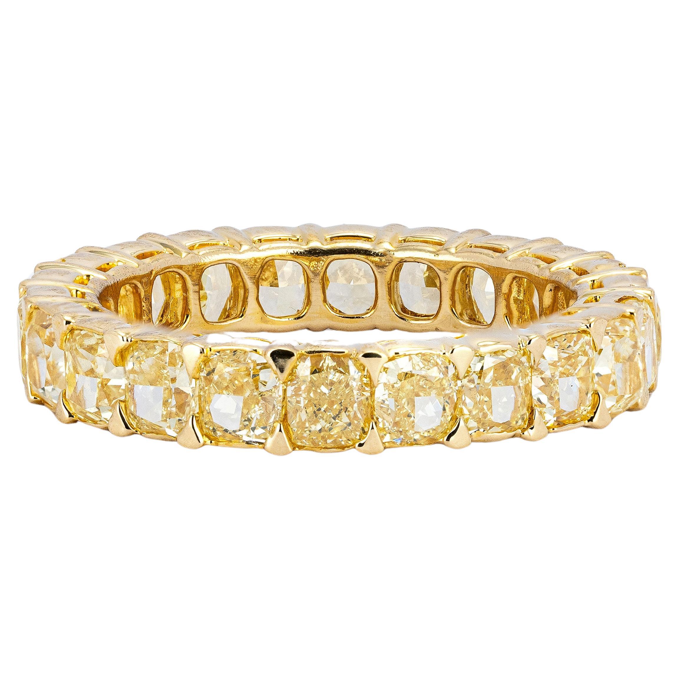 5,21 Karat natürlicher gelber Diamant Eternity Band 18kt