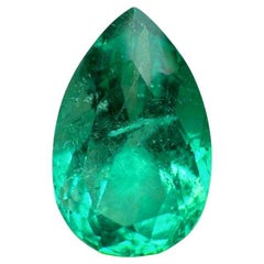 Smeraldo colombiano da 5,21 carati - Pietra di maggio a goccia con taglio a pera 14,3x9