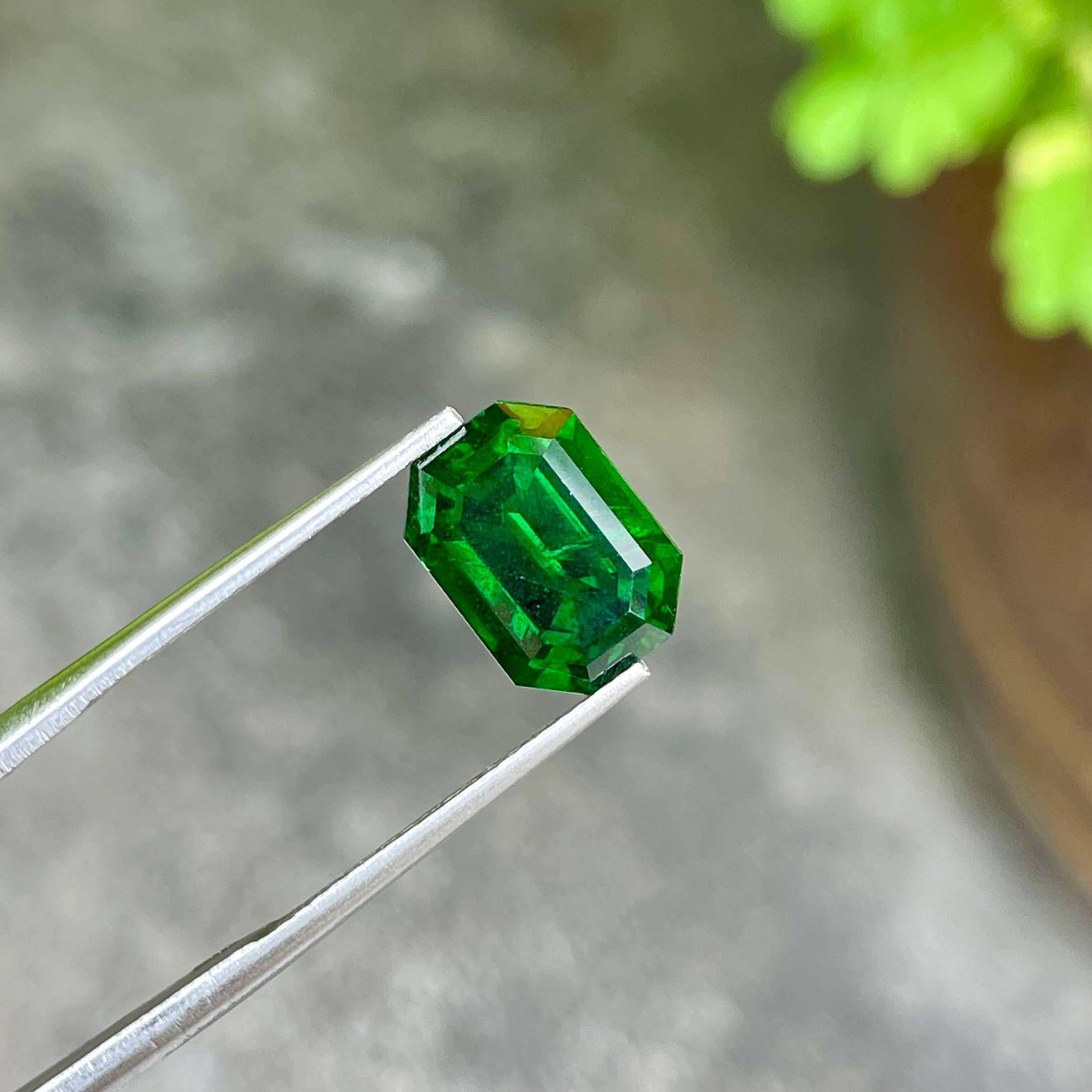 Pierre précieuse naturelle du Kenya, grenat tsavorite vert taille émeraude de 5,21 carats Unisexe en vente