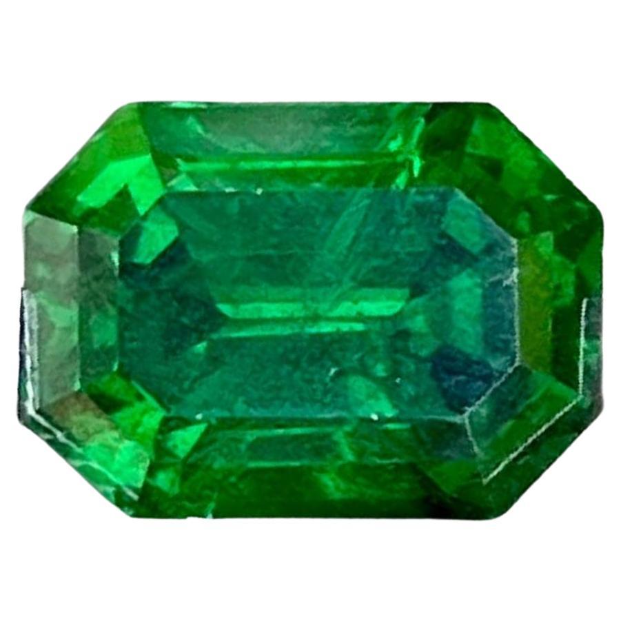 5.21 Carats Green Tsavorite Garnet Emerald Cut Natural Gemstone From Kenya