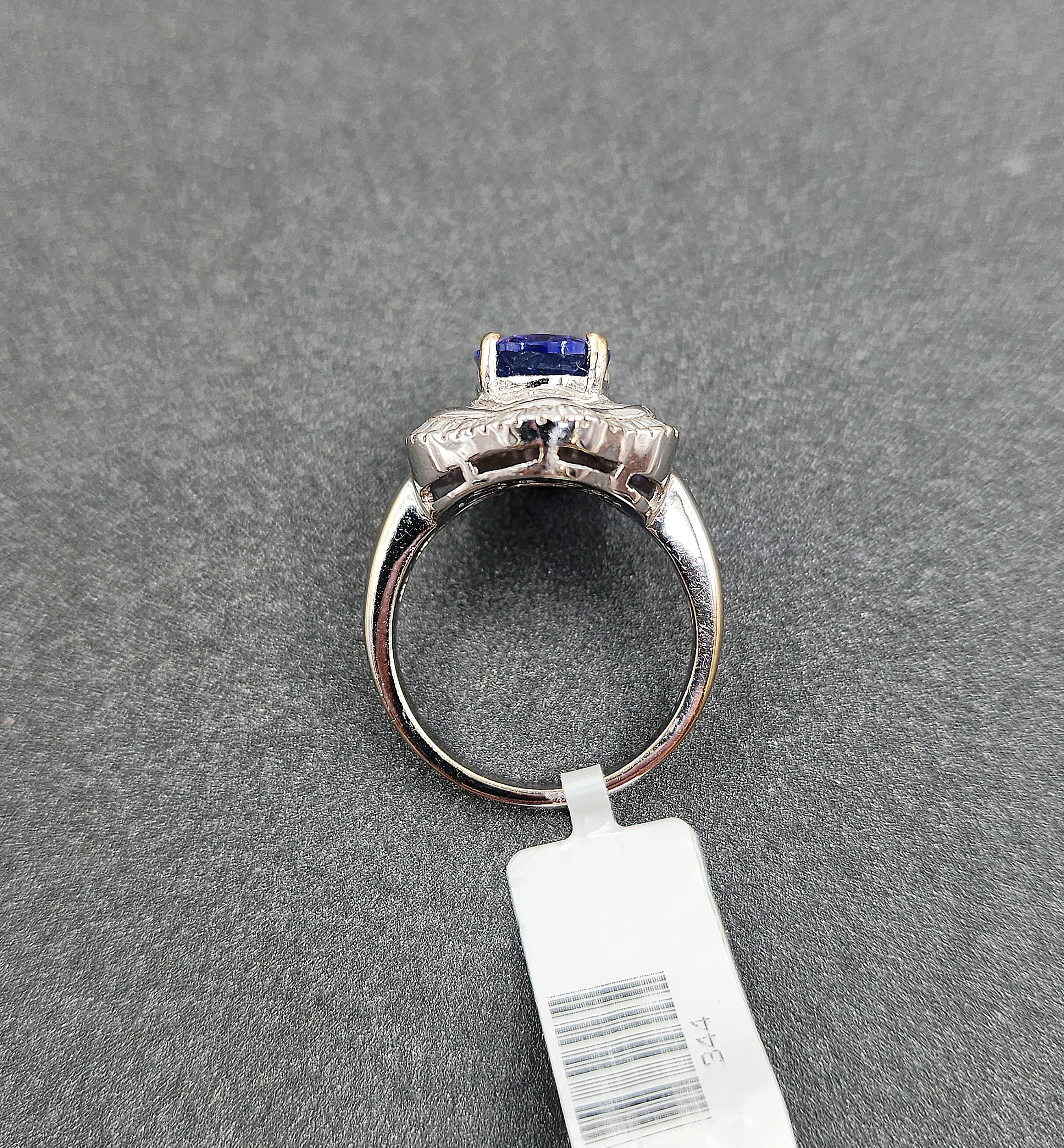 5.21 Karat Tansanit & Diamantring im Angebot 2