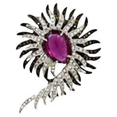 Colgante de 5,21 cts de Turmalina y 1,38 cts de Diamante de color mixto