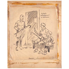 Paul Brown Military Officer Pencil Drawing