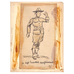 Paul Brown A Left Handed Compliment Pencil Drawing