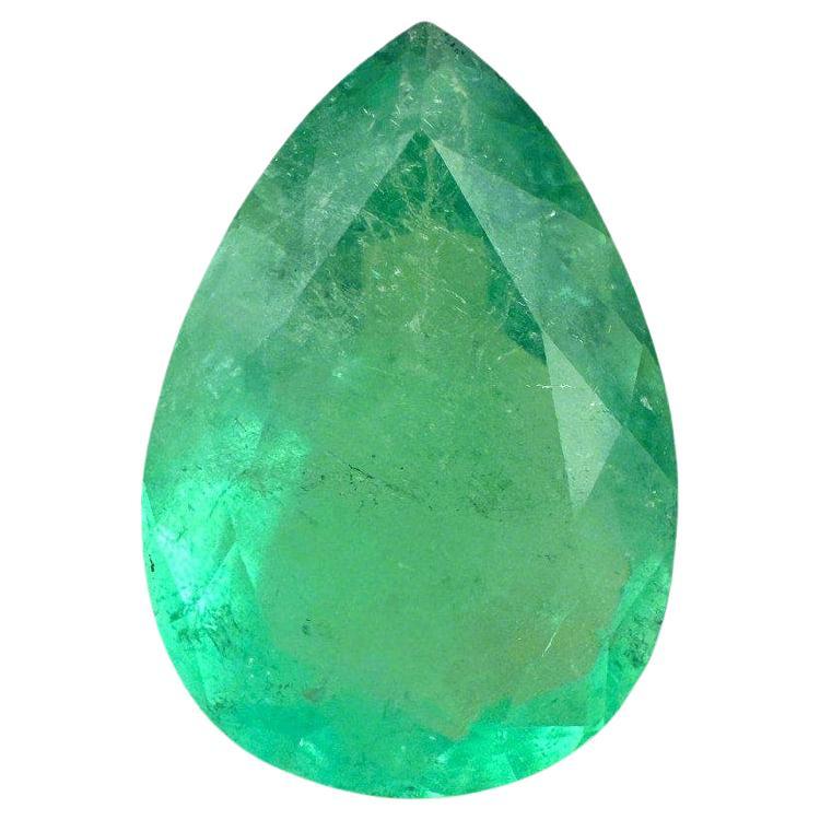 5,21ct 14x10 Esmeralda Colombiana Verde Lima Pastel - Gema de Nacimiento de Mayo Talla Pera