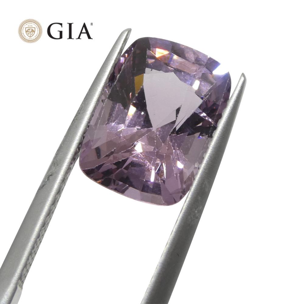5.21ct Cushion Purple-Pink Spinel GIA Certified  Unheated  In New Condition For Sale In Toronto, Ontario