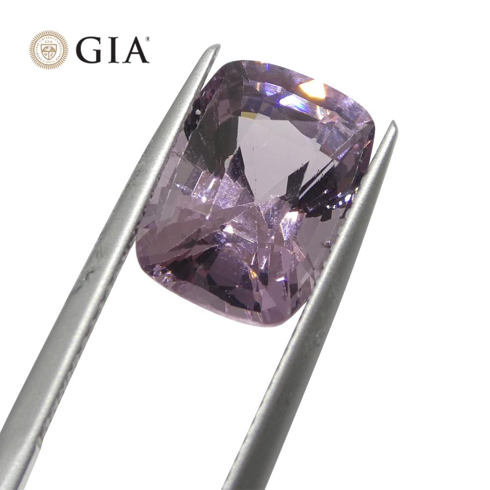 Women's or Men's 5.21ct Cushion Purple-Pink Spinel GIA Certified  Unheated  For Sale