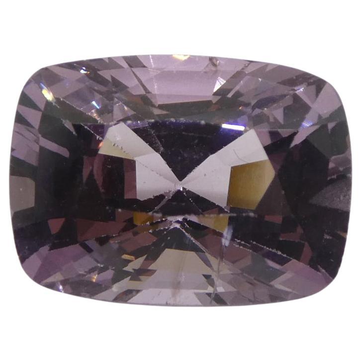 5.21ct Coussin Spinelle rose pourpre certifié GIA non chauffé