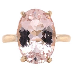 5.21ct Oval Morganite Solitaire 14K Ring