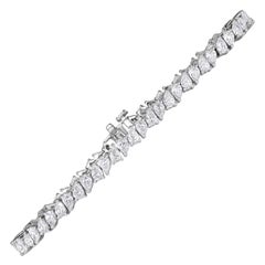 5.21ct Pear Shaped Diamond Tennis Bracelet
