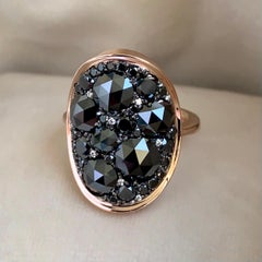 5.22 Carat Black Diamond Mosaic Pave Ring