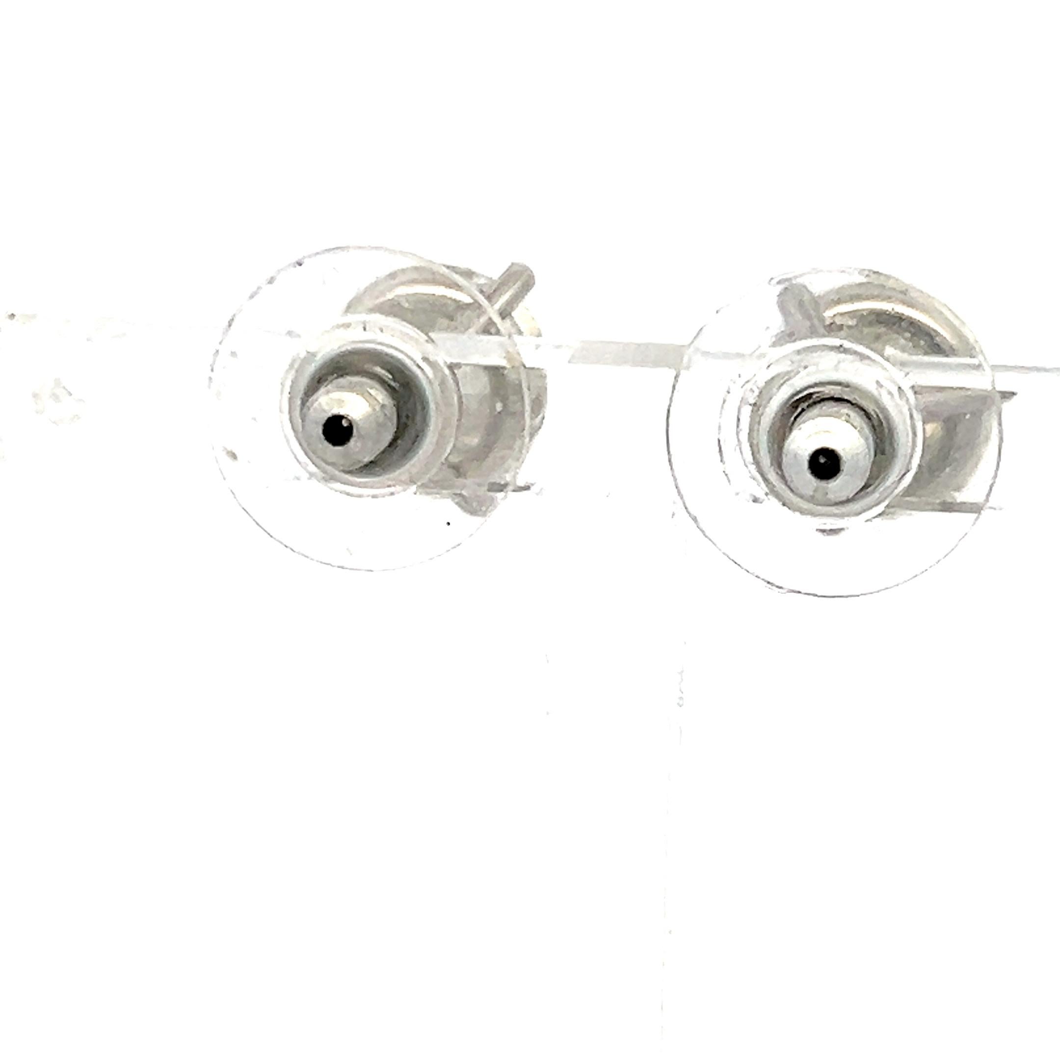 Clous d'oreilles en or blanc 14 carats avec diamants ronds brillants J-K I2 de 5,22 carats en vente 1