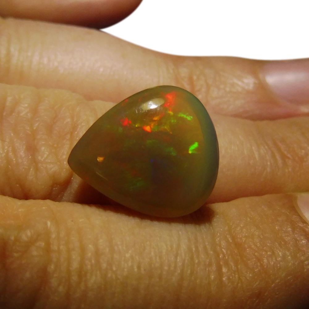 Number of Stones: 1
Weight: 5.22 cts
Clarity: Translucent
Colour: Multicolour Flash
Measurements: 14.44x12.75x8.04mm
Shape: Pear Cabochon
Treatment: None
Origin: Ethiopia

Notes:

EOP0016