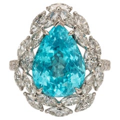 5.22 ct GIA Brazilian Paraíba Tourmaline & Diamond Ring