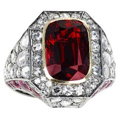 5.22 Ct. Unheated Vivid Red Burma Spinel Ring, 18k