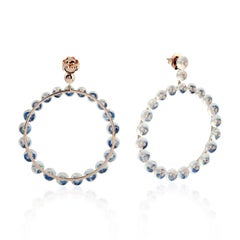 Moonstone 18 Karat Gold Diamond Earrings