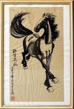 Black Horse - China Ink by Chinese Master Early 20th Century