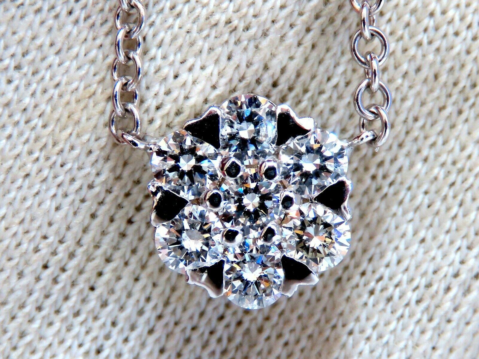 5,22 carati di diamanti naturali '5' Collana a grappolo 14 Karat Floretta in vendita 2