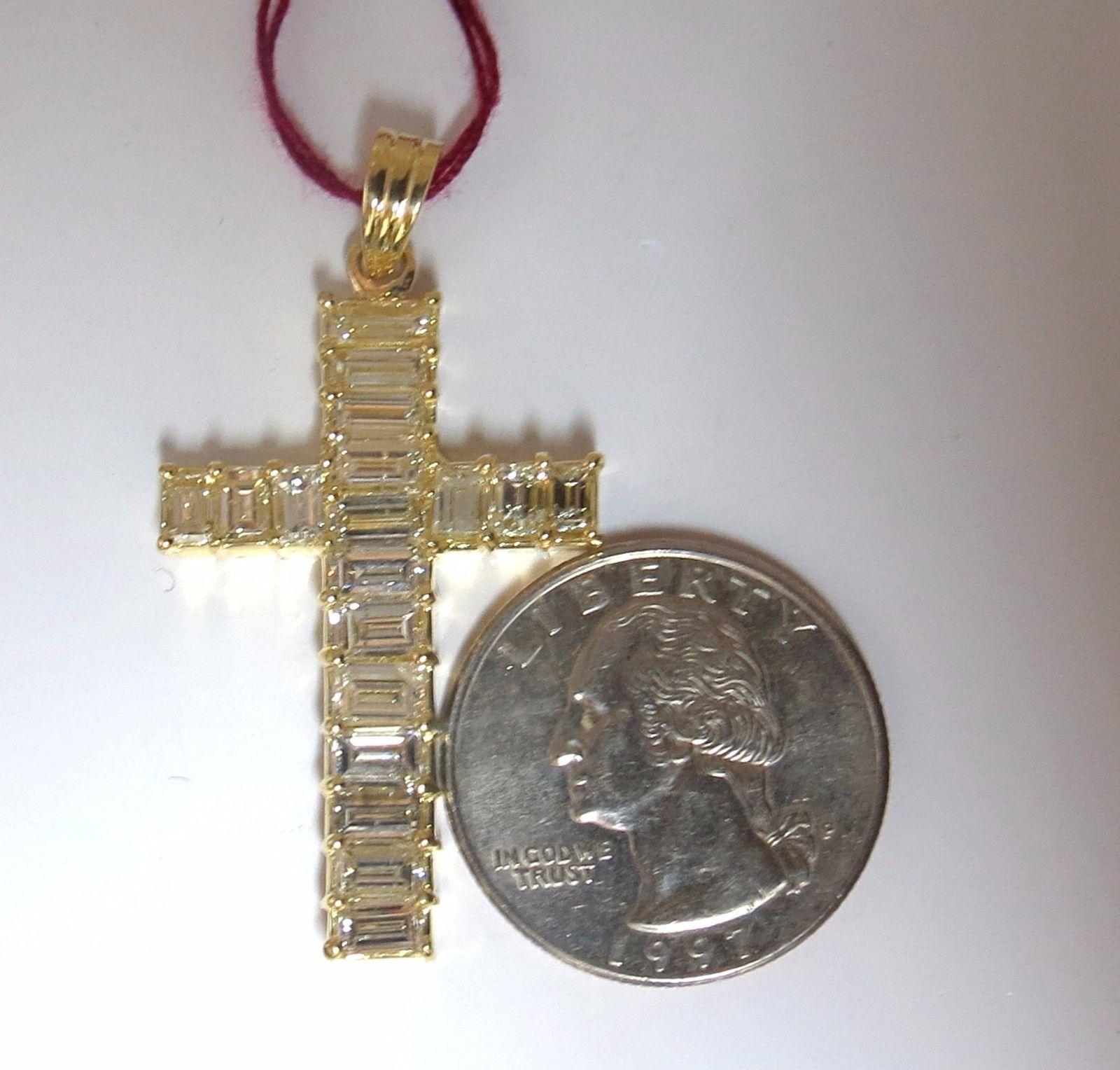 cross pendant with baguette diamonds