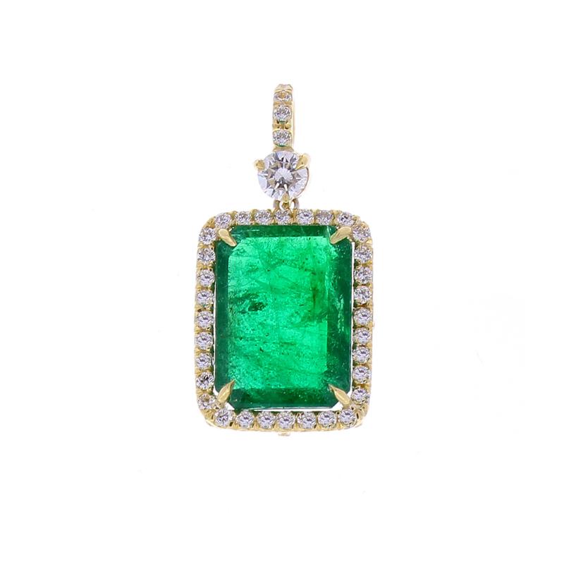 emerald cut emerald pendant necklace