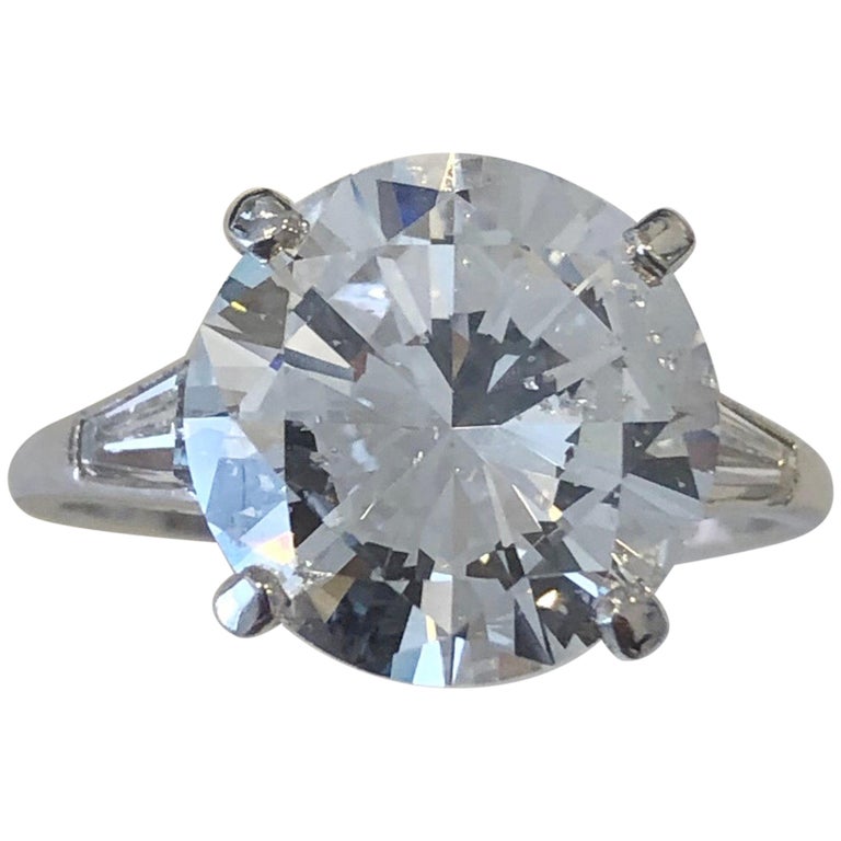 5.23 Carat Round Brilliant Cut Diamond E Color S12 Clarity HRD