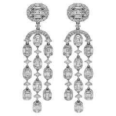 5.23 Karat Weißer Diamant Weißgold-Ohrringe aus Weißgold