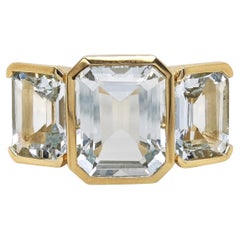 5,23 Karat Aquamarin Gelbgold Ring