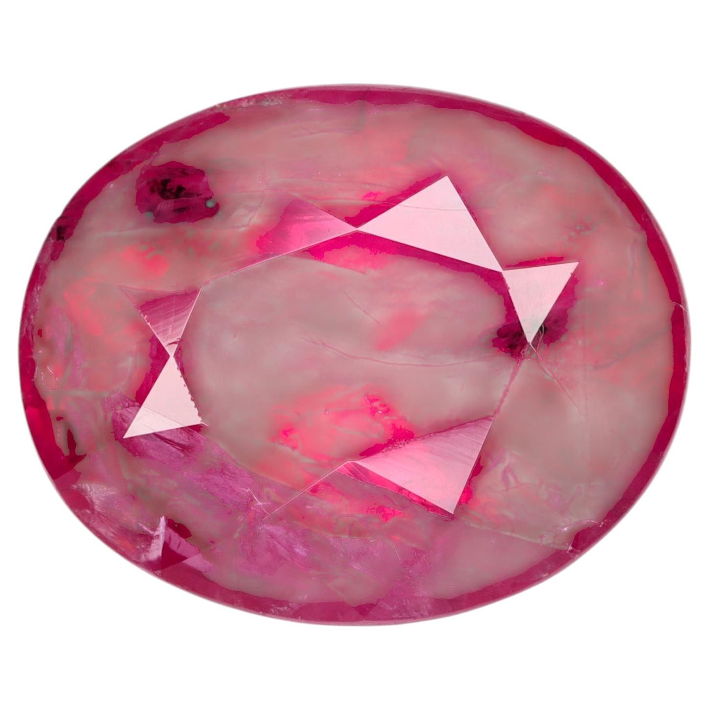 5.23 cts, Vivid pink Mahenge oval spinel