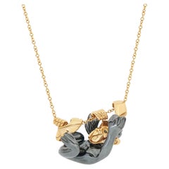 52.30gr Chimp on a Liana Pendant Necklace in 18 Karat Gold
