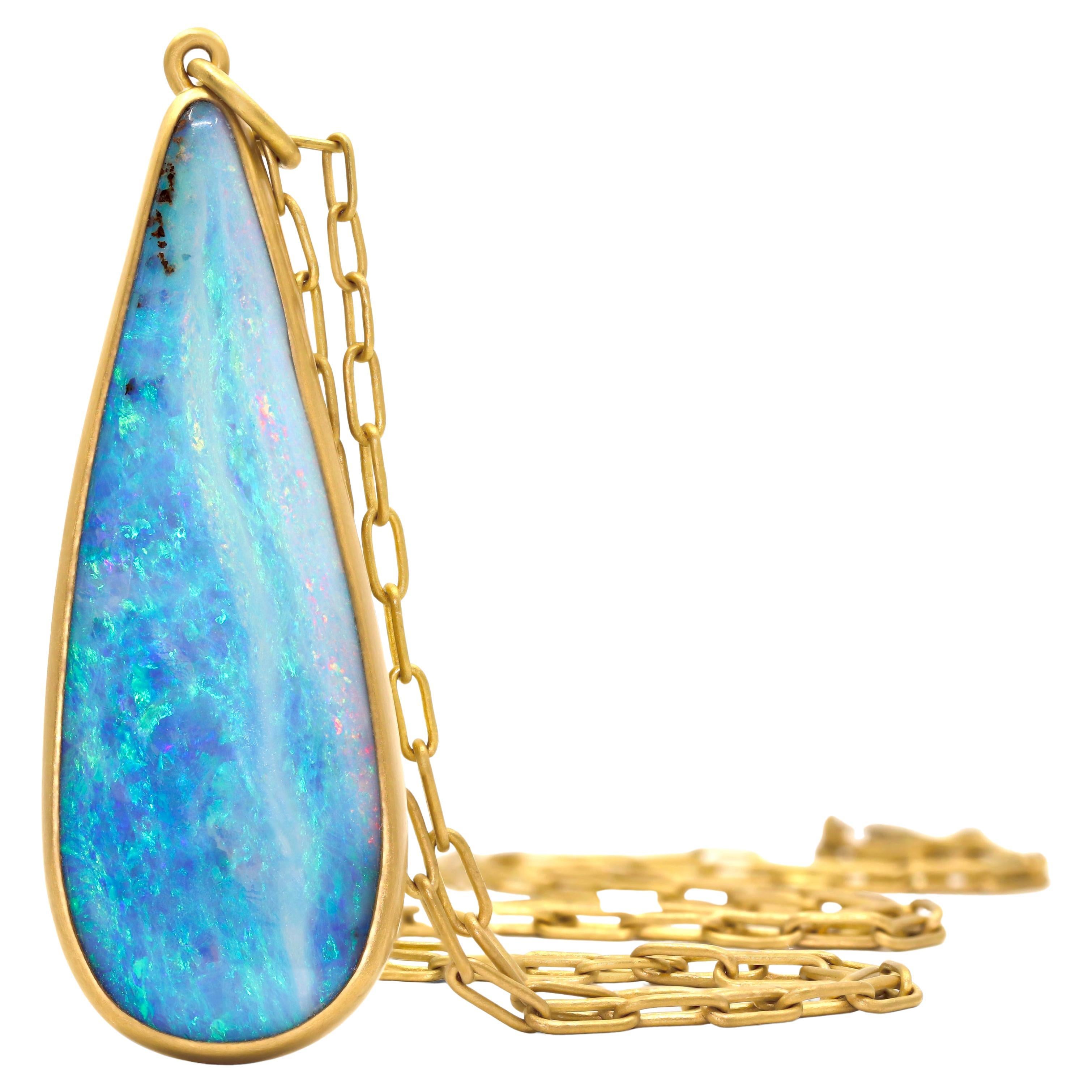 52,38ct Boulder Opal 22k Gold Handmade Kette Anhänger Halskette, Lola Brooks, 2022