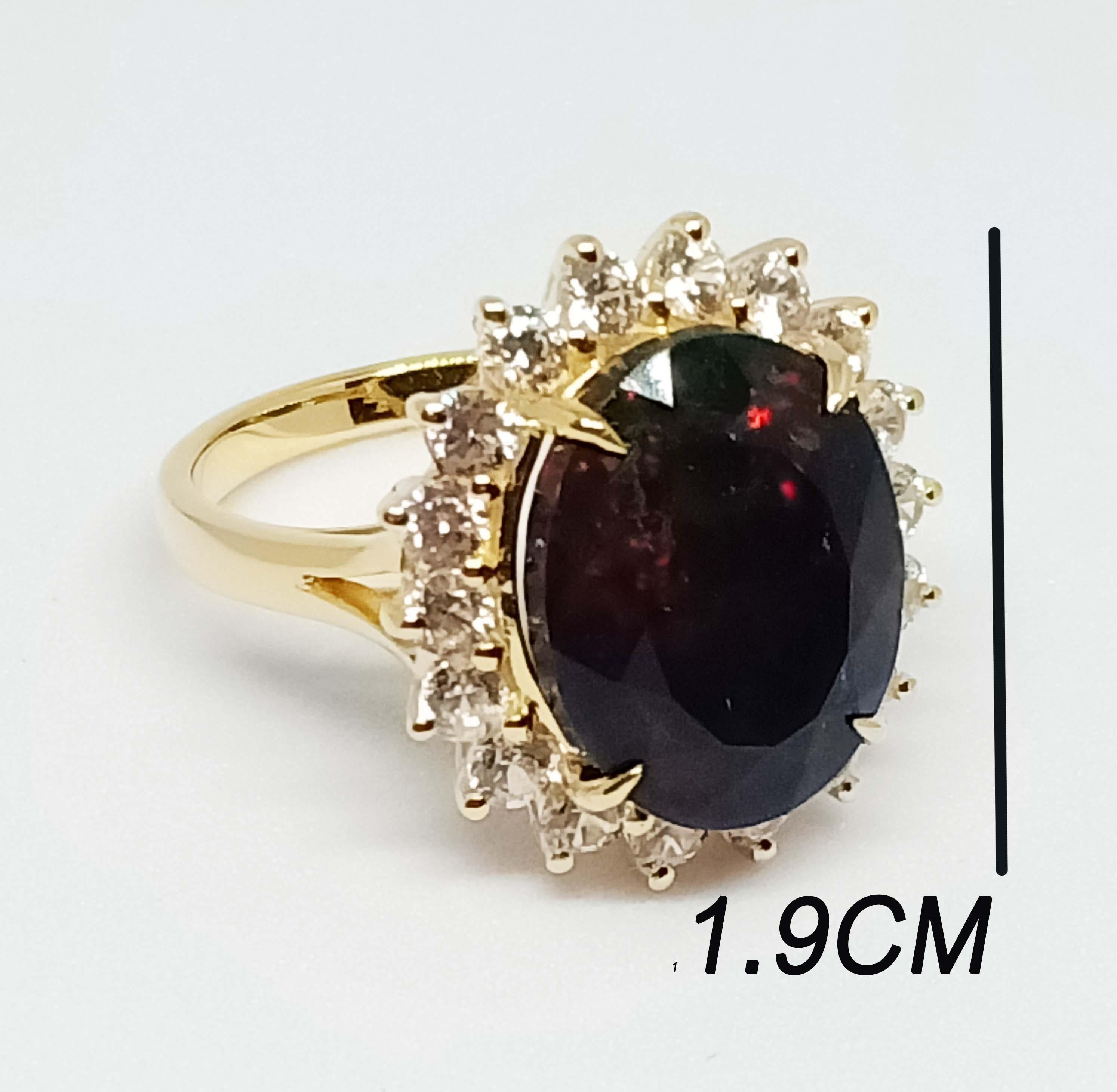 5.23cts Black Opal ring. Sterling Silver in 18K Gold Plated. For Sale 1