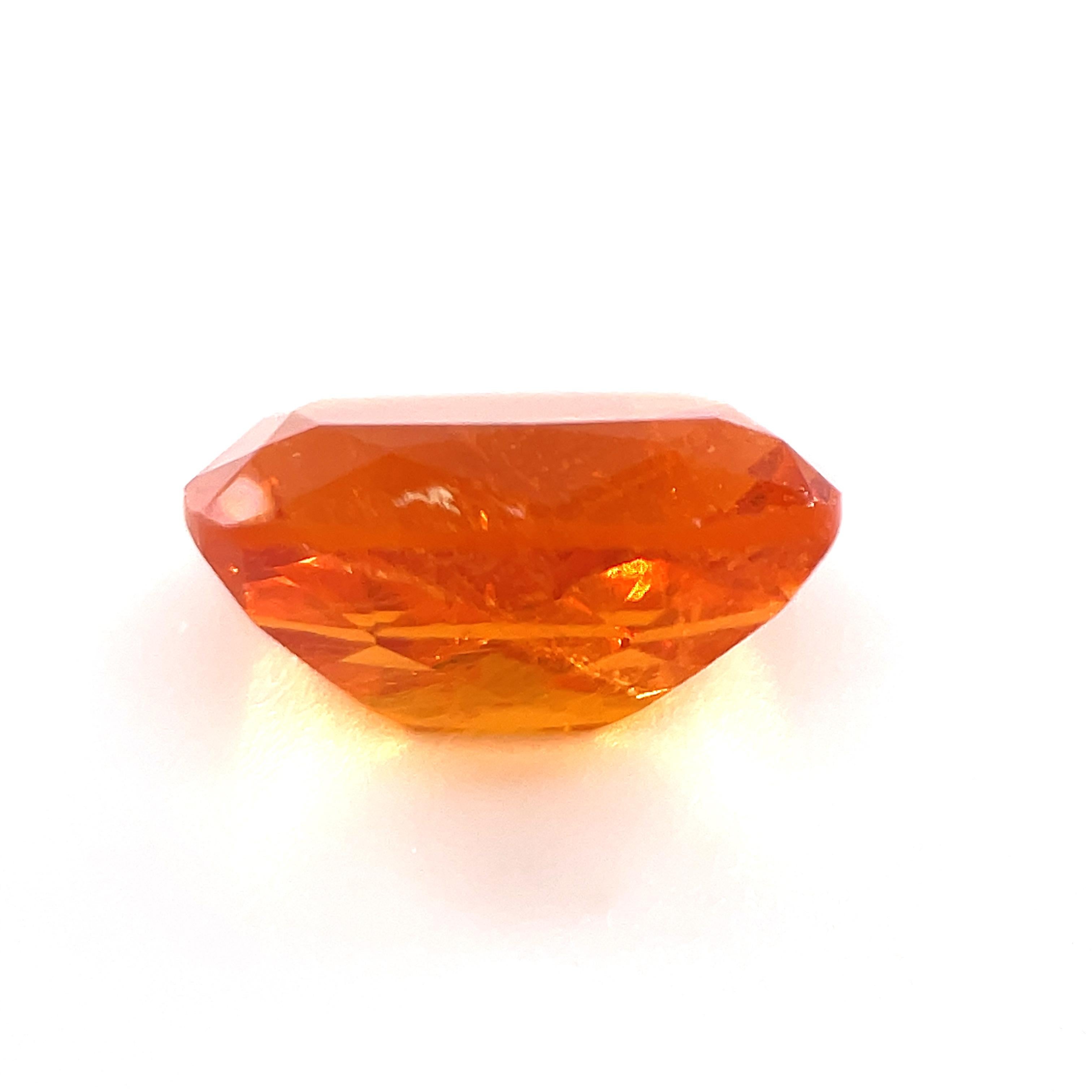 5.24 Carat Cushion Spessartite Mandarin Garnet Loose Unset Ring Pendant Gemstone For Sale 1