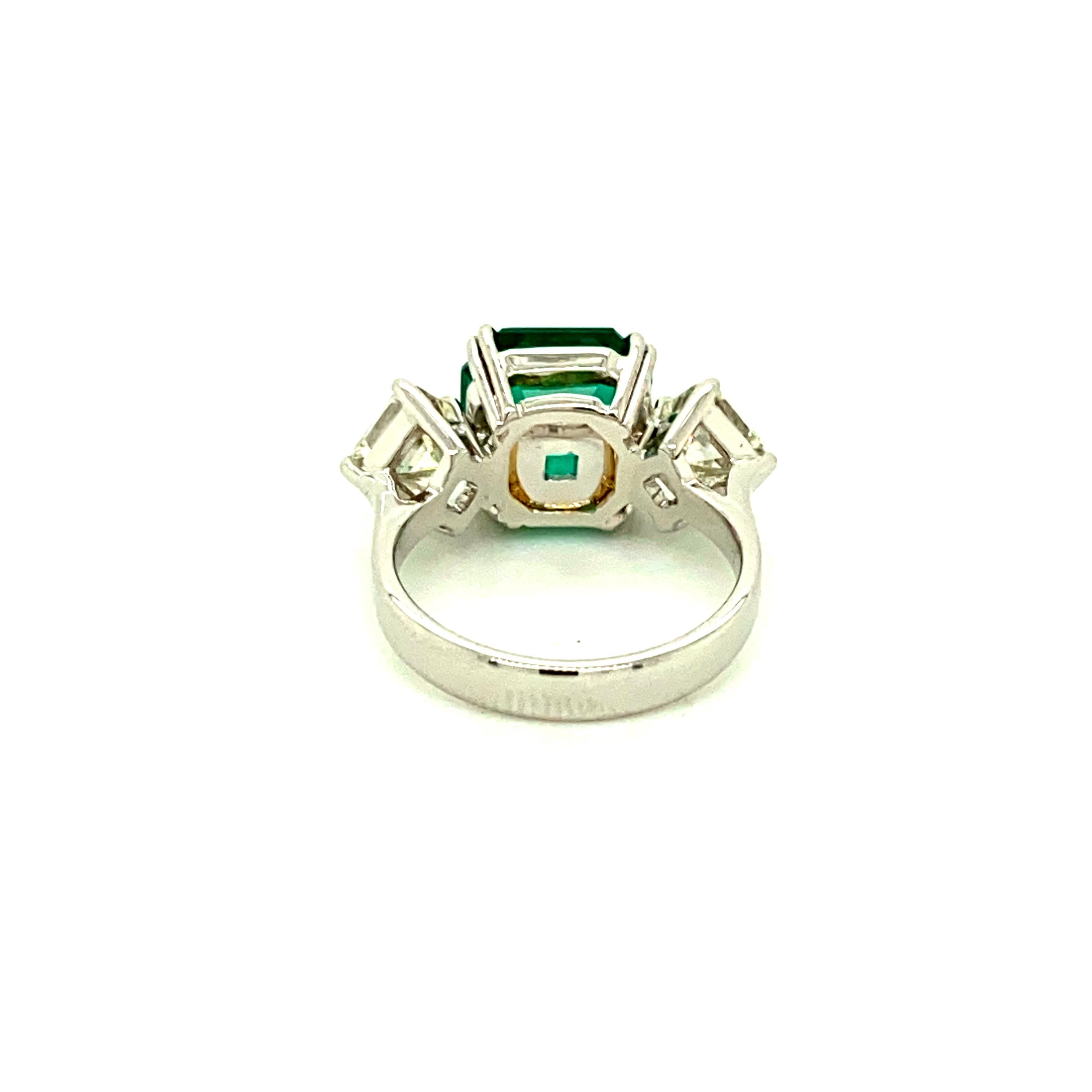 octagon cut emerald ring