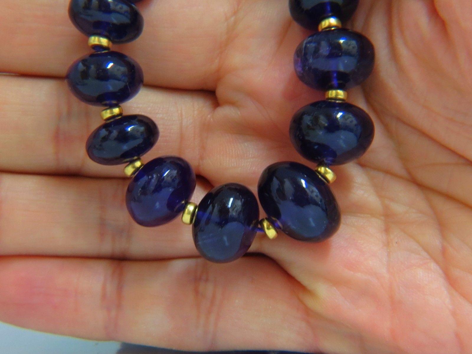 Women's or Men's 524 Carat Natural Purple Amethyst Bead Necklace 18 Karat