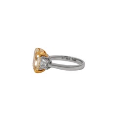5,24 Karat Radiant Diamantring Fancy Gelb 18K Gold Seltene Fancy-Color Pracht