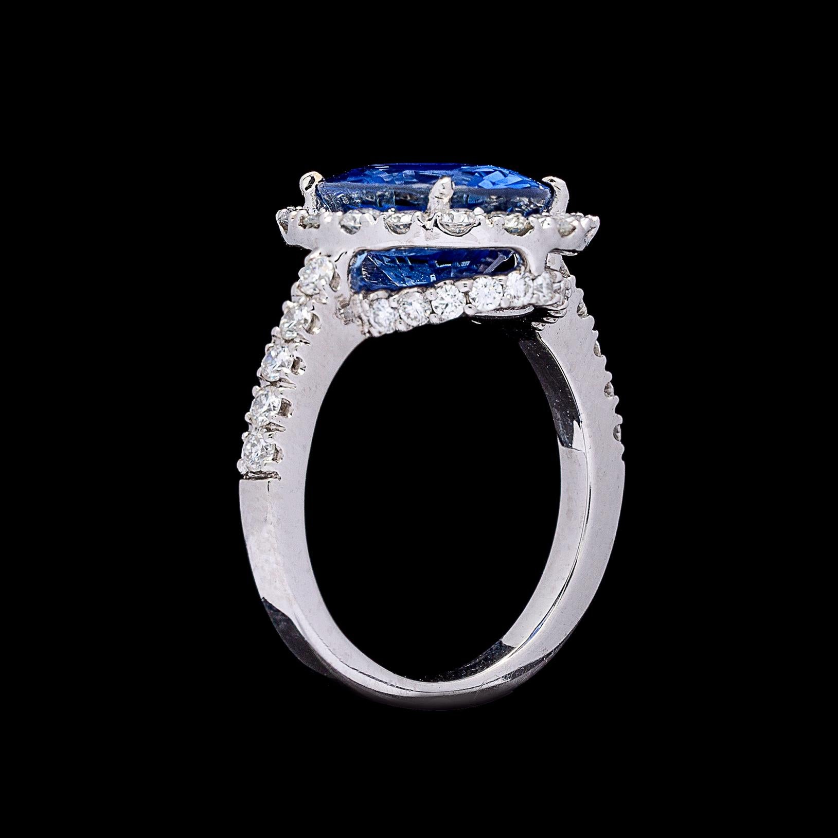 Women's 5.24 Carat Sri Lankan Sapphire and Diamond Ring