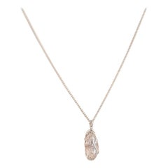 5.24 Carat White Diamond Pendant in 14 Karat White Gold
